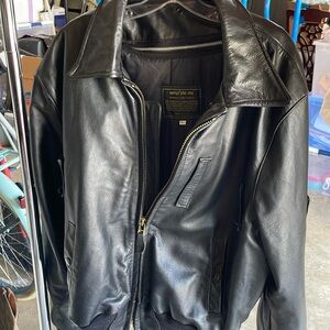 Never worn high quality leather Flight Jacket
